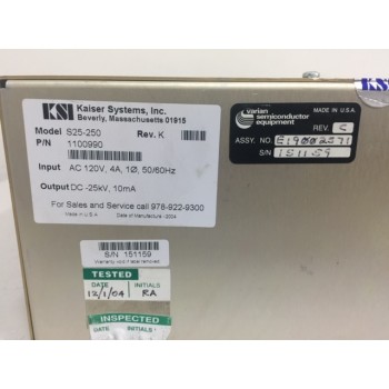 Varian E19002571 Suppression Power supply 25kV/10mA